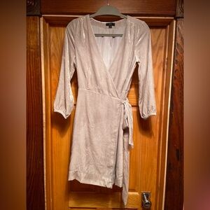 J. Crew Velvet Wrap Dress Women’s Size 2 Silver Grey K0145